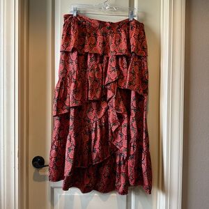 Dillards 1.State Brand; Midi, wrap, ruffle skirt; size XL